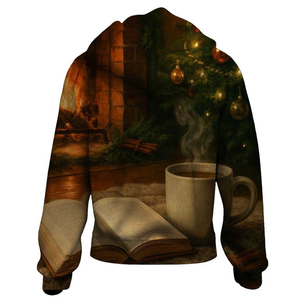 Fireside Reading Under Tree Glow lightweight hoodies