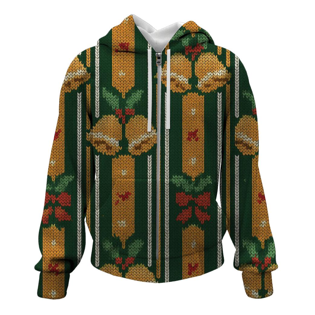 Holly Jingle Bell Barcode Design pullover hoodies