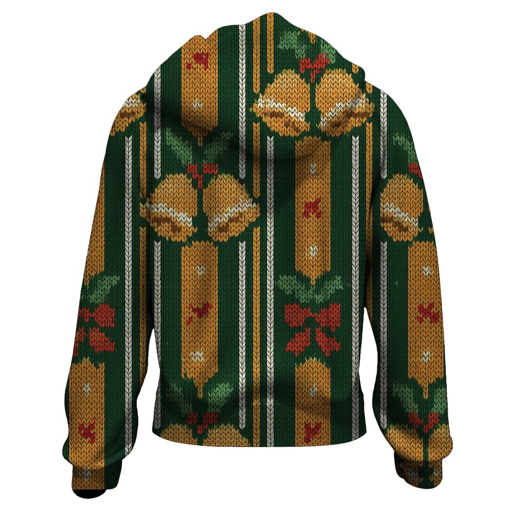 Holly Jingle Bell Barcode Design pullover hoodies