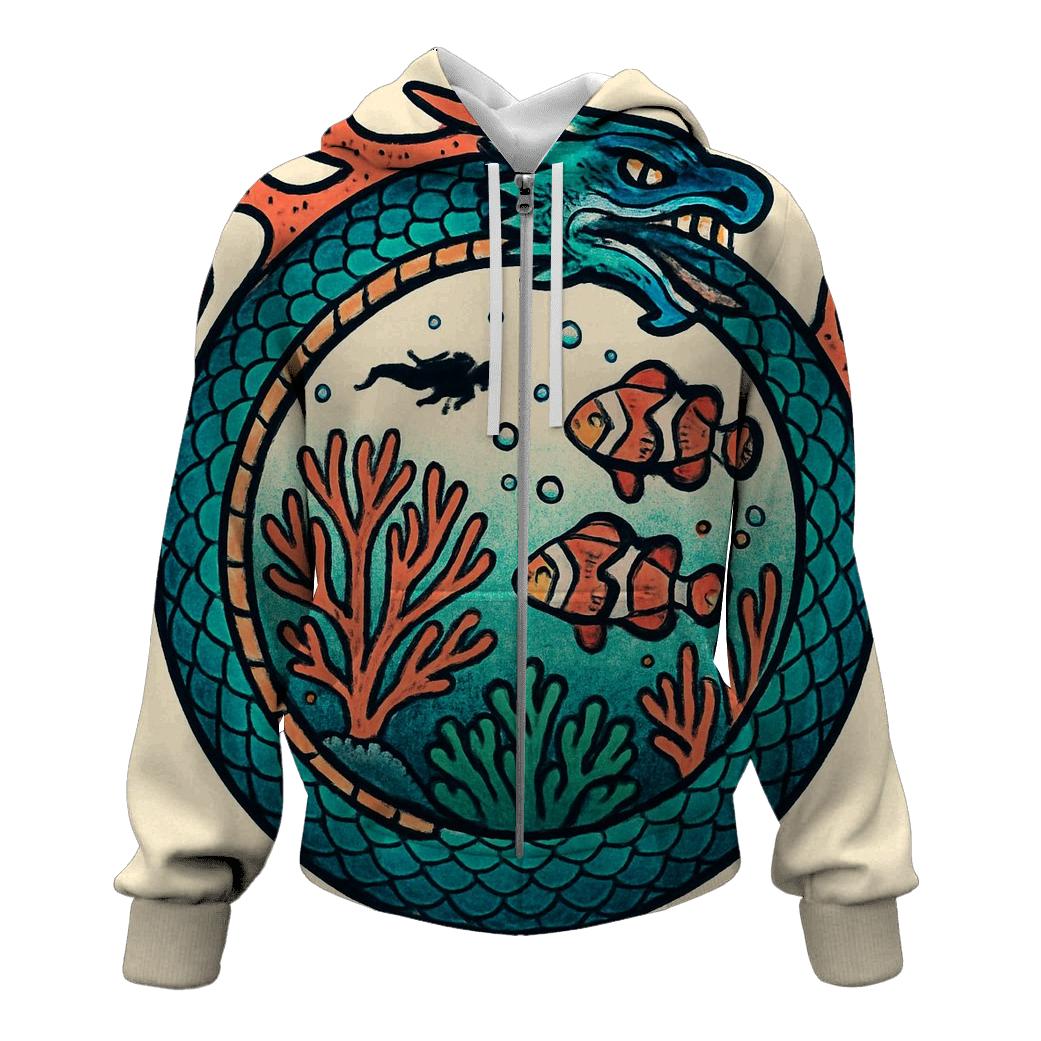 Coral Reef Ouroboros Guardian hoodies fashion