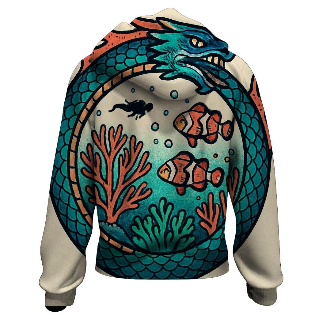 Coral Reef Ouroboros Guardian hoodies fashion