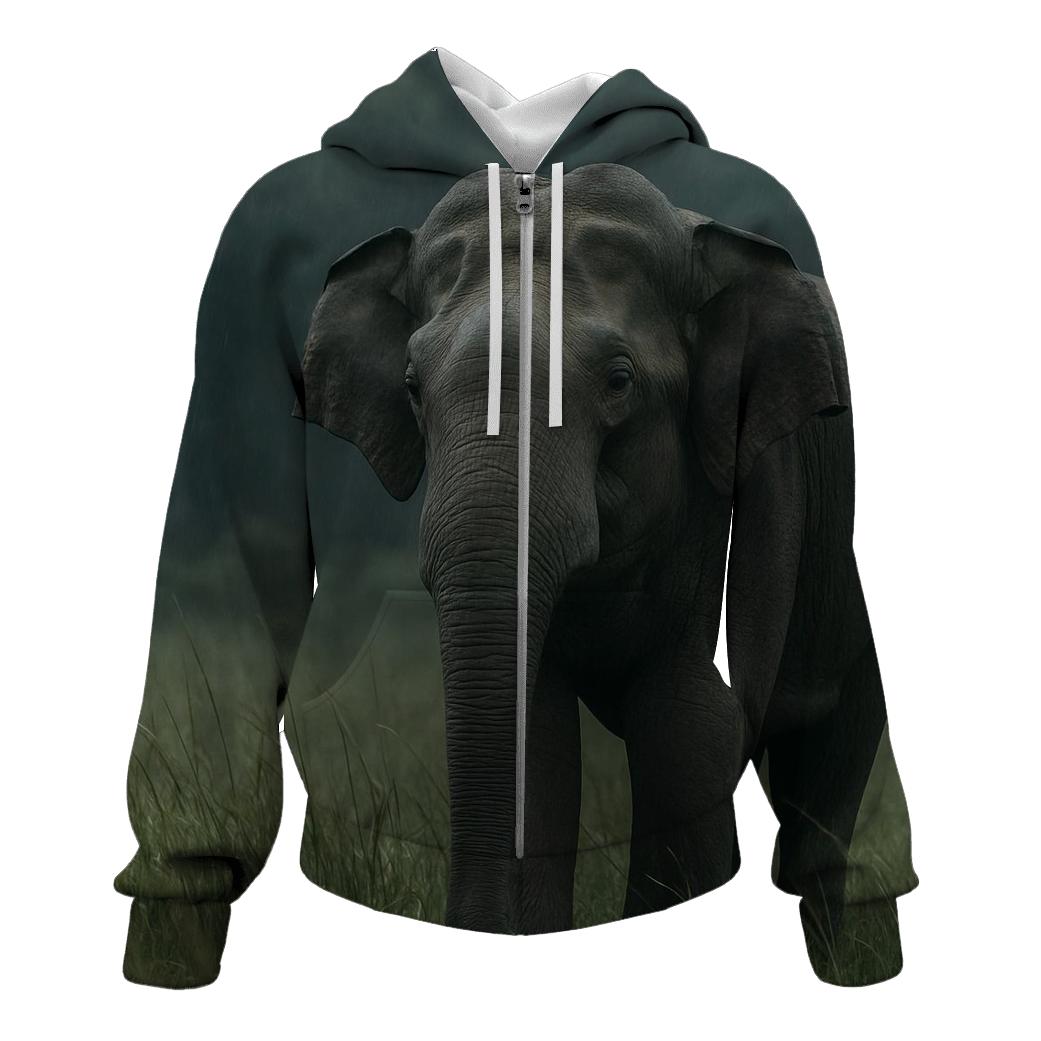 Monsoon Pause Indian Elephant graphic hoodies