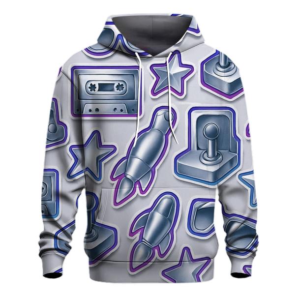 Chrome Sticker Patchwork zip-up hoodies