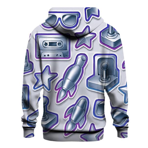 Chrome Sticker Patchwork zip-up hoodies