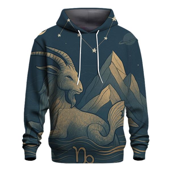 Capricorn Sea Goat Mountain Chart graphic hoodies