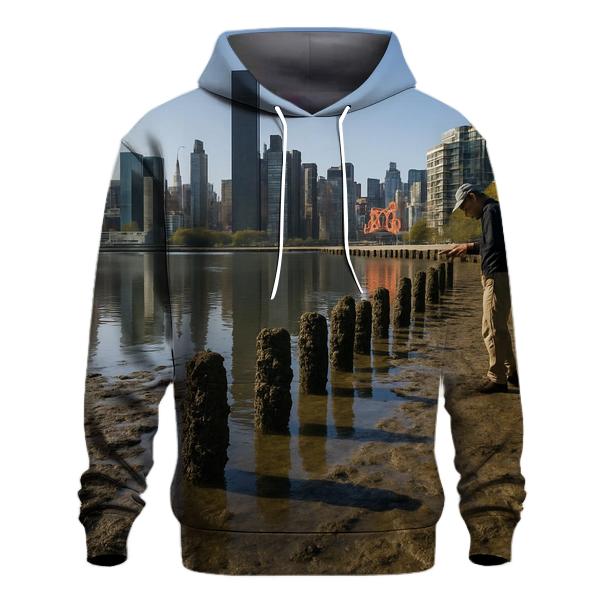 Low Tide Mudflats At Gantry Plaza With Midtown Across The River hoodies fashion