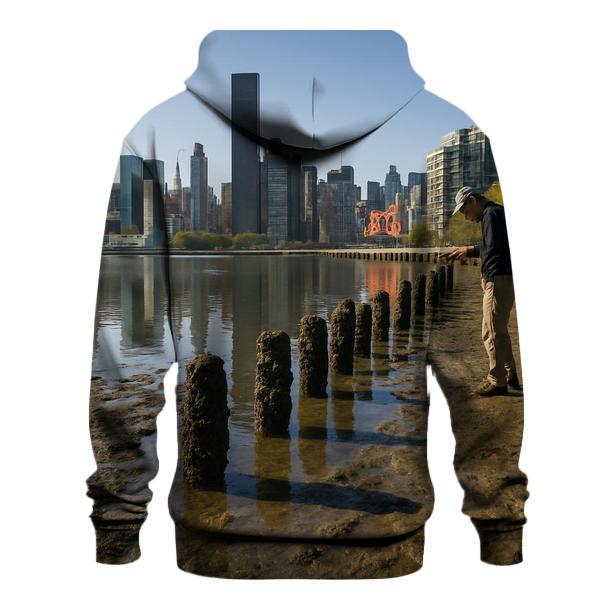 Low Tide Mudflats At Gantry Plaza With Midtown Across The River hoodies fashion