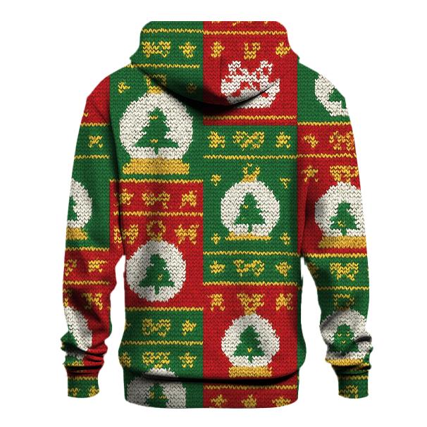 Ornament Snow Globe Patchwork Design lightweight hoodies