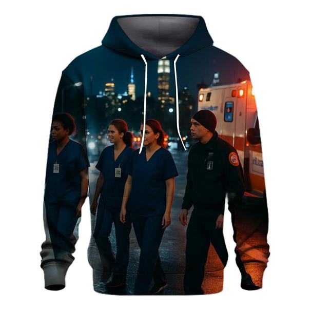 Night Shift Change Outside Bellevue With Uptown Towers Beyond zip-up hoodies