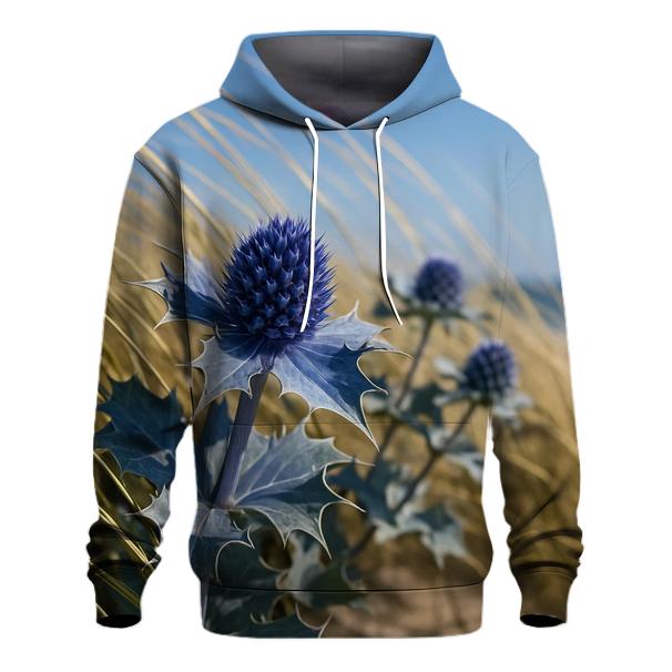 Sea Holly And Dune Grass In Coastal Wind hoodie designs