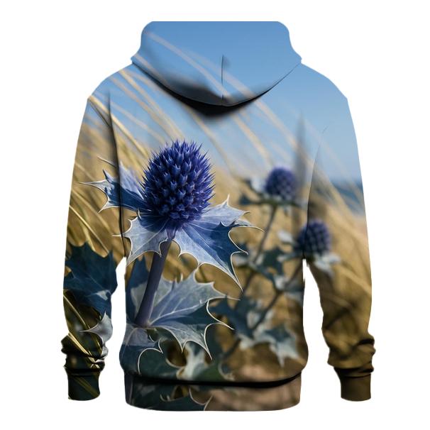 Sea Holly And Dune Grass In Coastal Wind hoodie designs