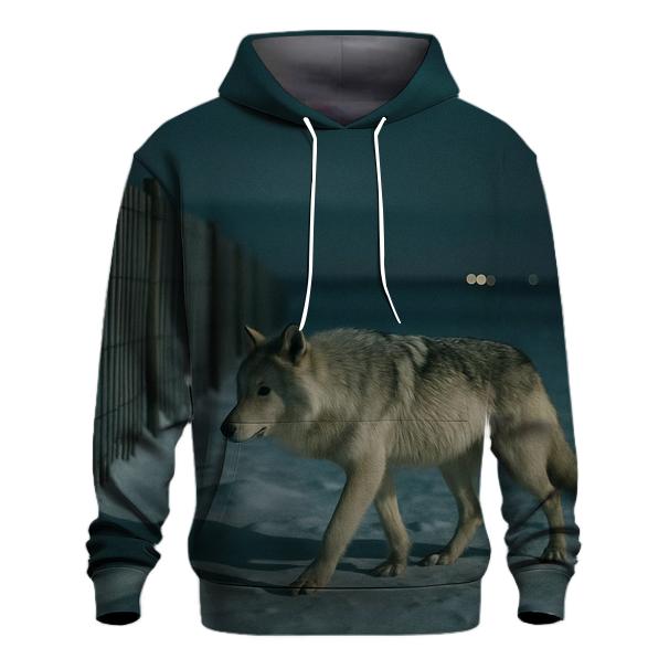 Snow Fence Line On High Plains Winter Night zip-up hoodies