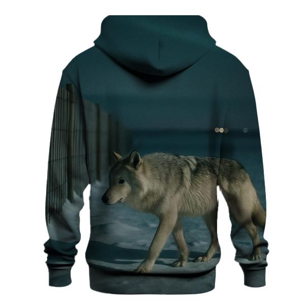 Snow Fence Line On High Plains Winter Night zip-up hoodies