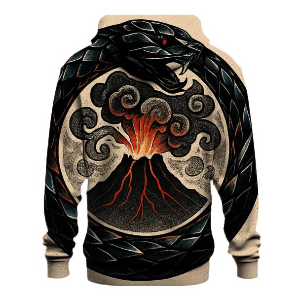 Volcanic Glass Ouroboros Crown zip-up hoodies