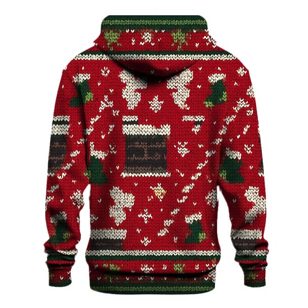 Candy Cane Chimney Ladder Design embroidered hoodies