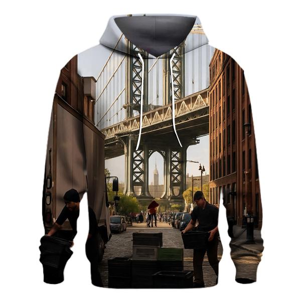 Morning Market Unloading Under The Manhattan Bridge In DUMBO designer hoodies