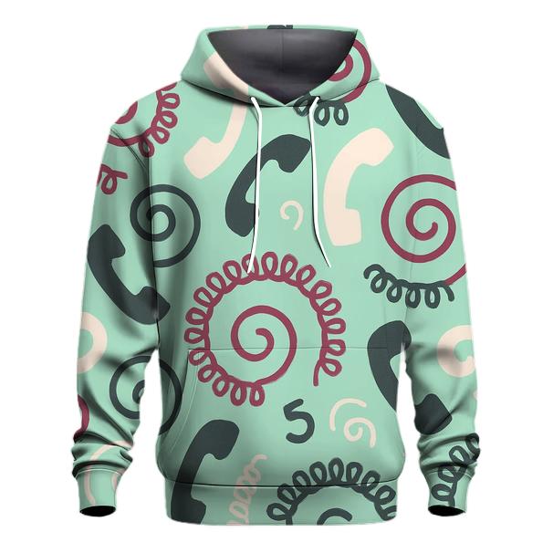 Retro Phone Cord Spirals graphic hoodies