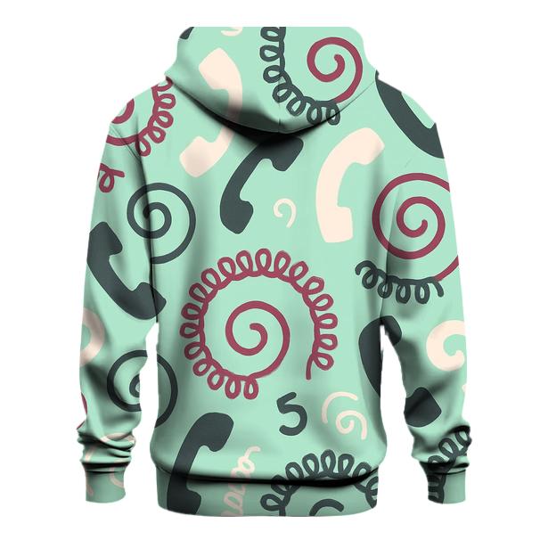 Retro Phone Cord Spirals graphic hoodies