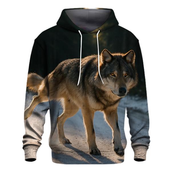Forest Road Scent Marking With Snow Dust printed hoodies