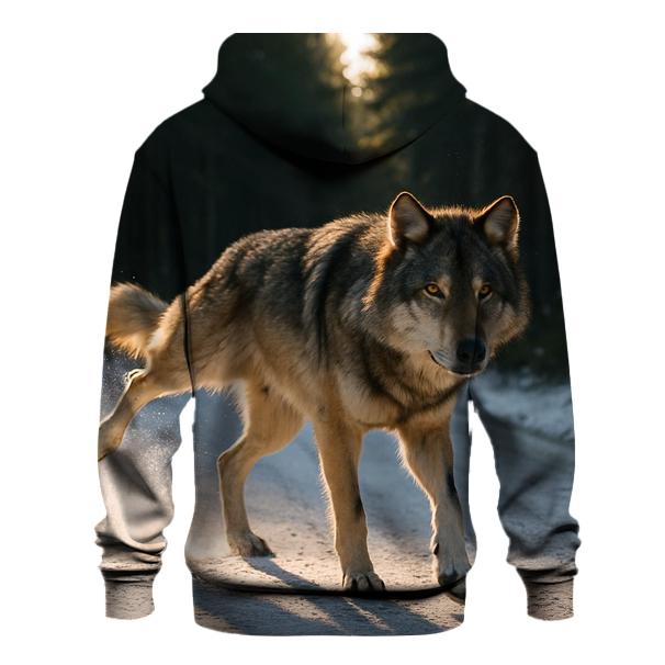 Forest Road Scent Marking With Snow Dust printed hoodies