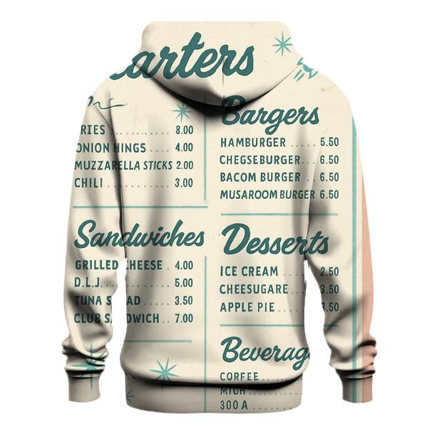 Classic Diner Menu With Starburst Accents hoodie trends