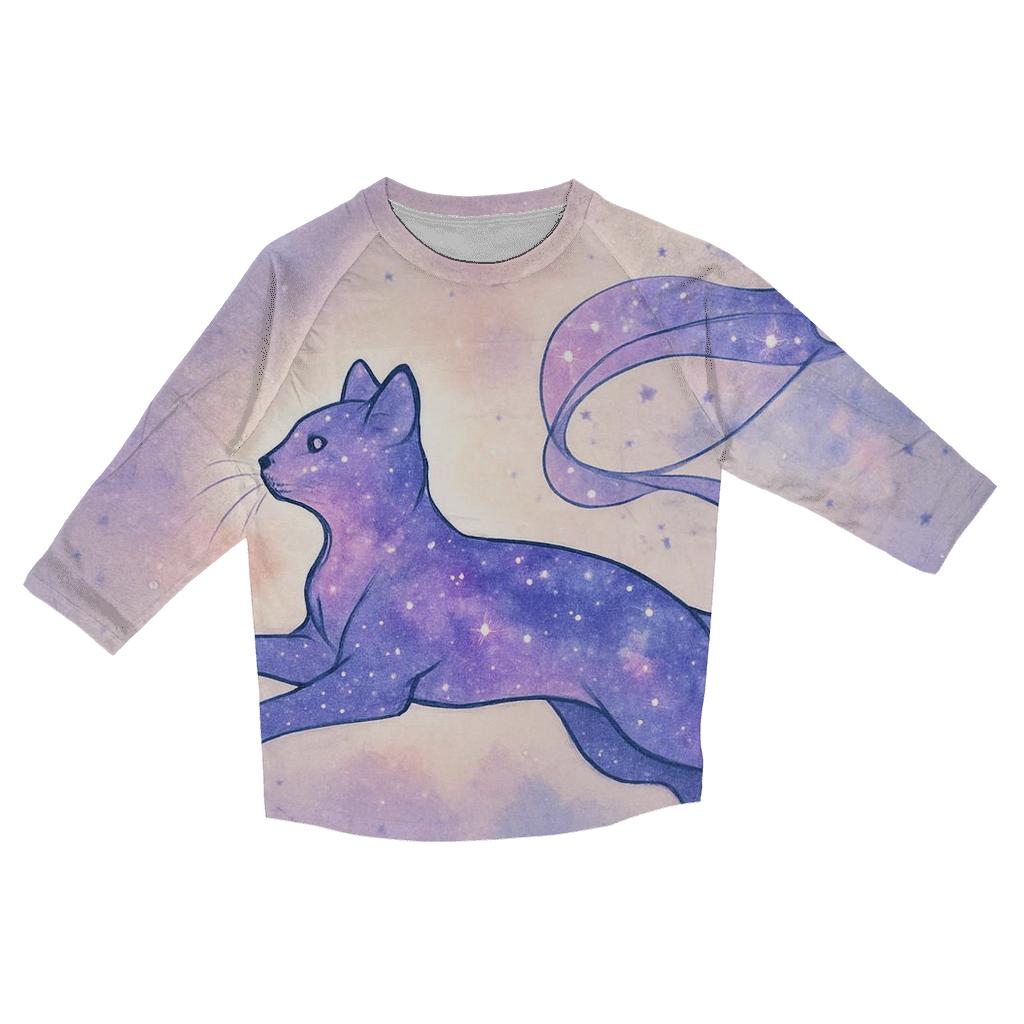 Celestial Kite Runner Cat fashion 3/4 sleeve shirts