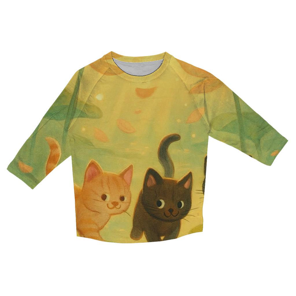 Sunrise Lily Pond Paws designer 3/4 sleeve blouses