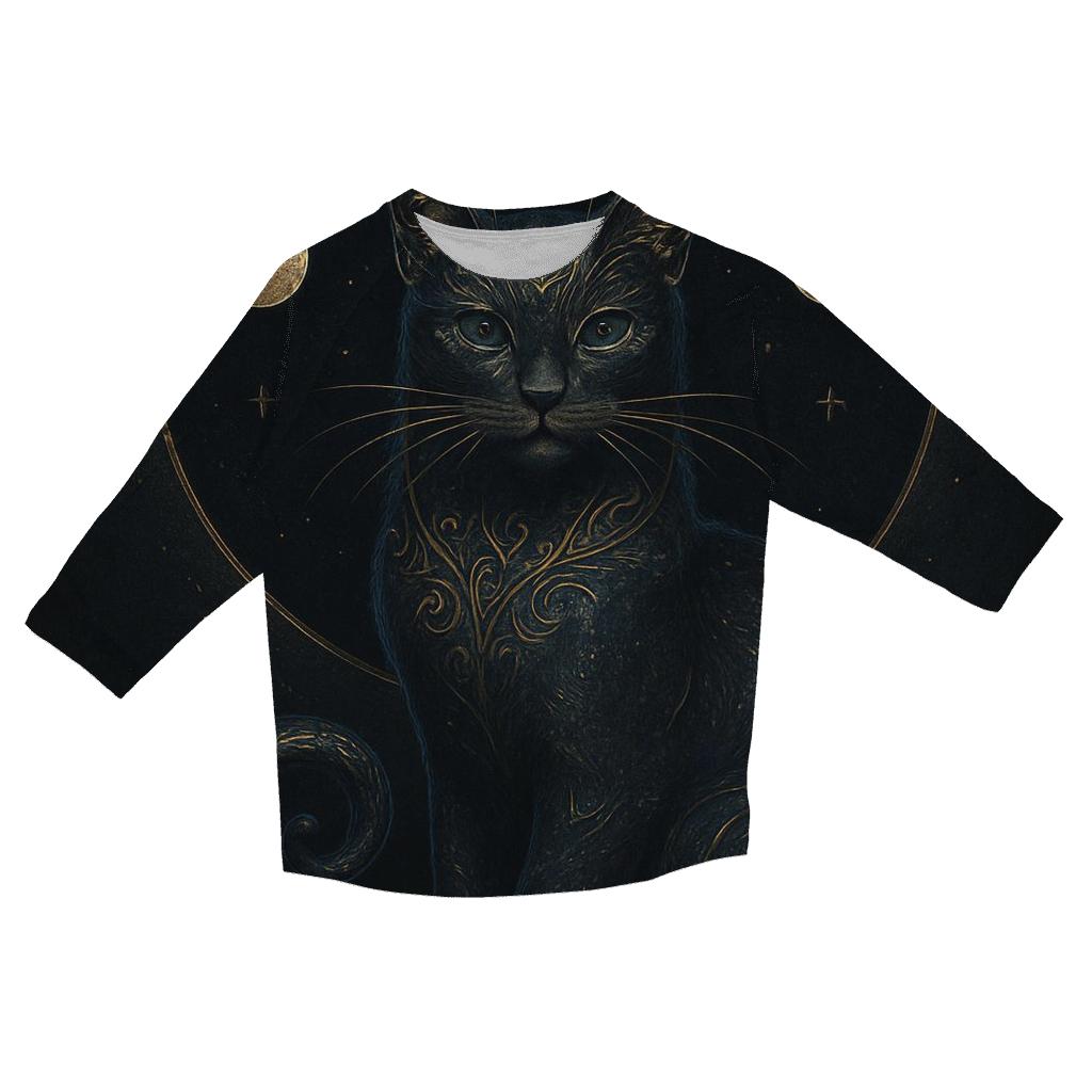 Gilded Eclipse Guardian Cat custom 3/4 sleeve shirts