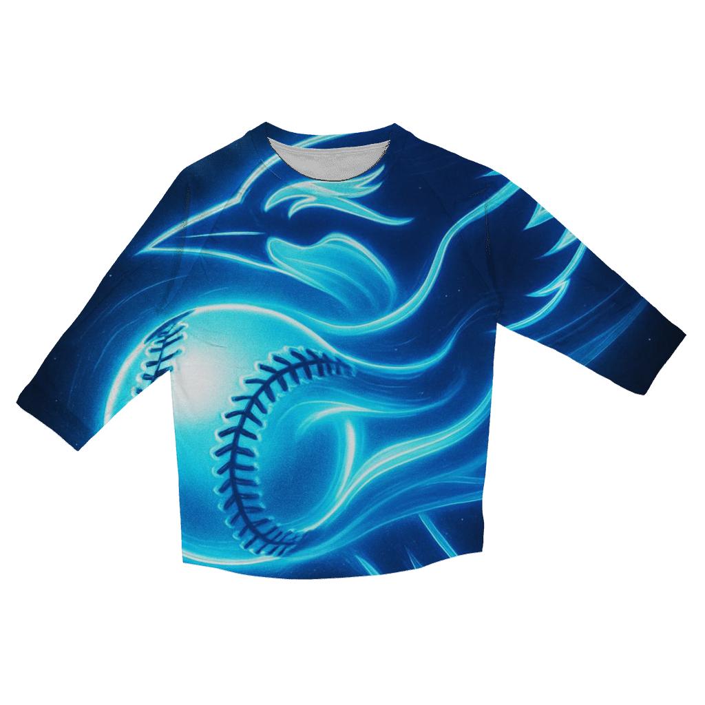 Blue Jays Aurora Fastball casual three quarter sleeve shirts
