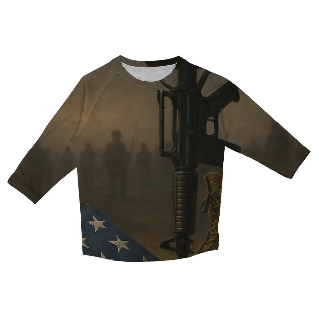 Folded Flag And Silent Rifle Tribute personalized 3/4 sleeve tees