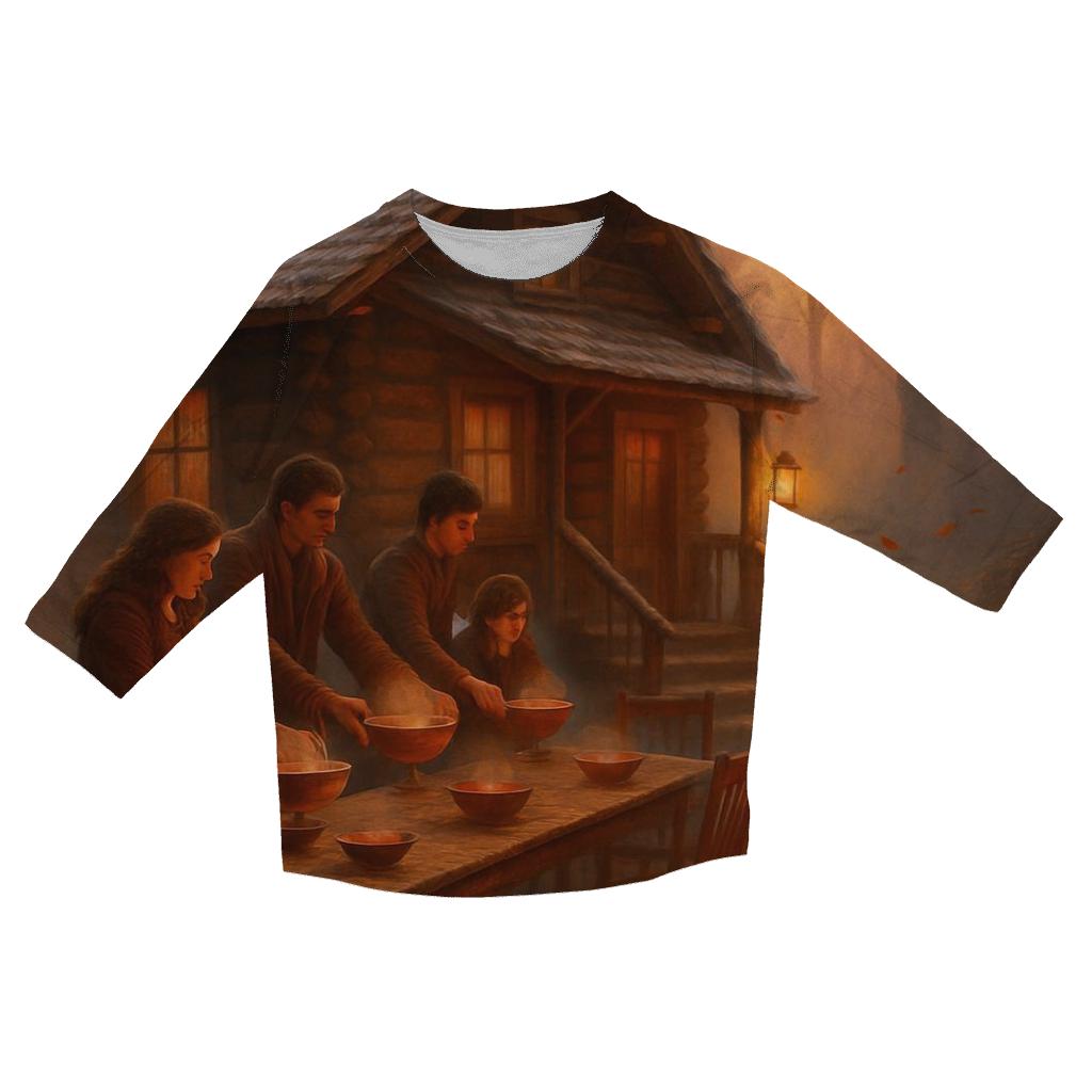 Autumn Cabin Feast Under First Frost personalized 3/4 sleeve tees