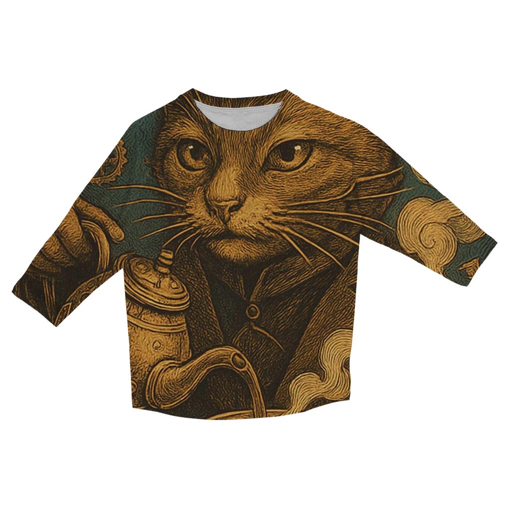 Clockwork Tea Ceremony Cat personalized 3/4 sleeve tees