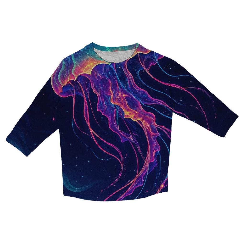 Neon Tide Of The Jelly Nebula trendy 3/4 sleeve tops