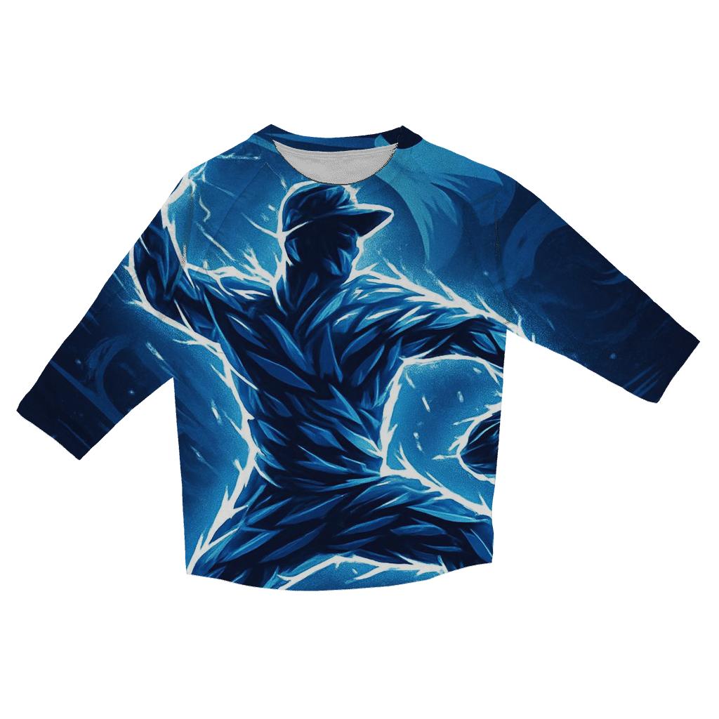 Night Pitcher Silhouette Blue Jays Storm printed three quarter sleeve shirts