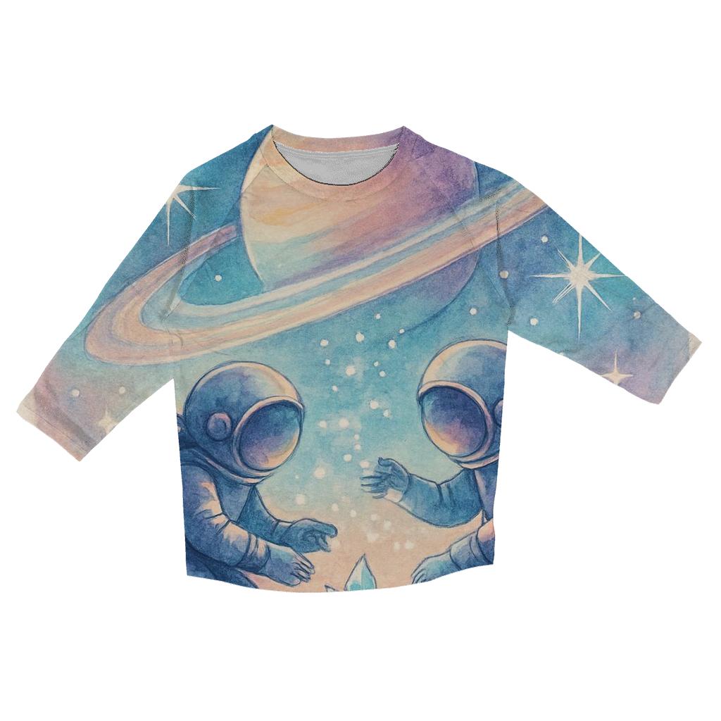 Gardeners Of The Ringed Planet printed three quarter sleeve shirts