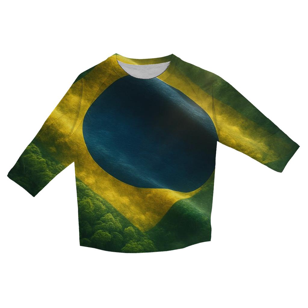 Brazil Rainforest Flag Canopy stylish quarter sleeve tops