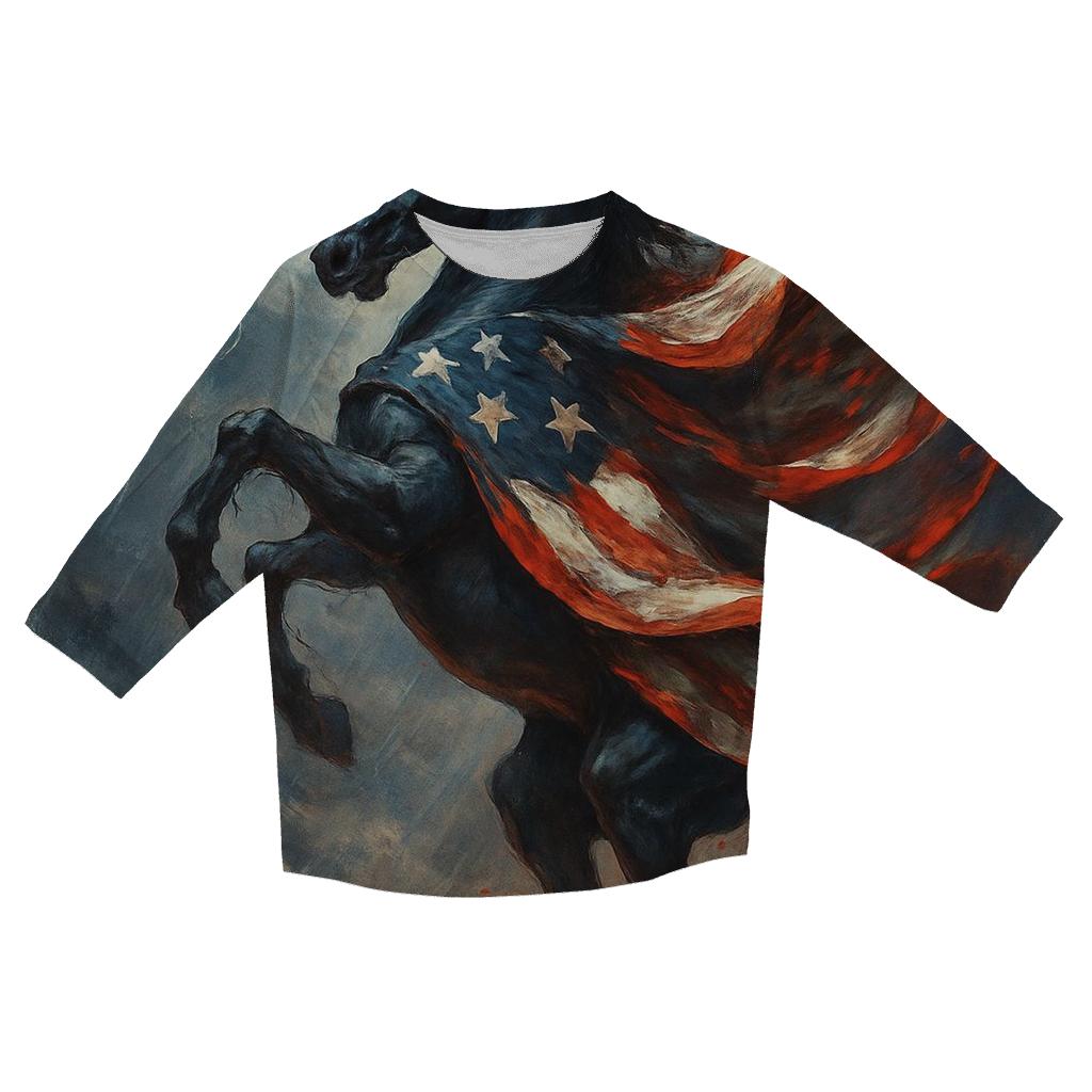 Storm Rider Flag Mustang cotton quarter sleeve shirts