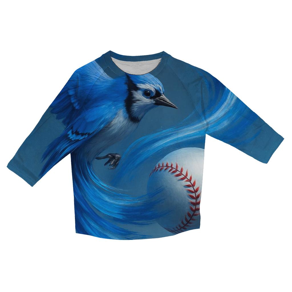 Feather Spiral Rally Blue Jays trendy 3/4 sleeve tops