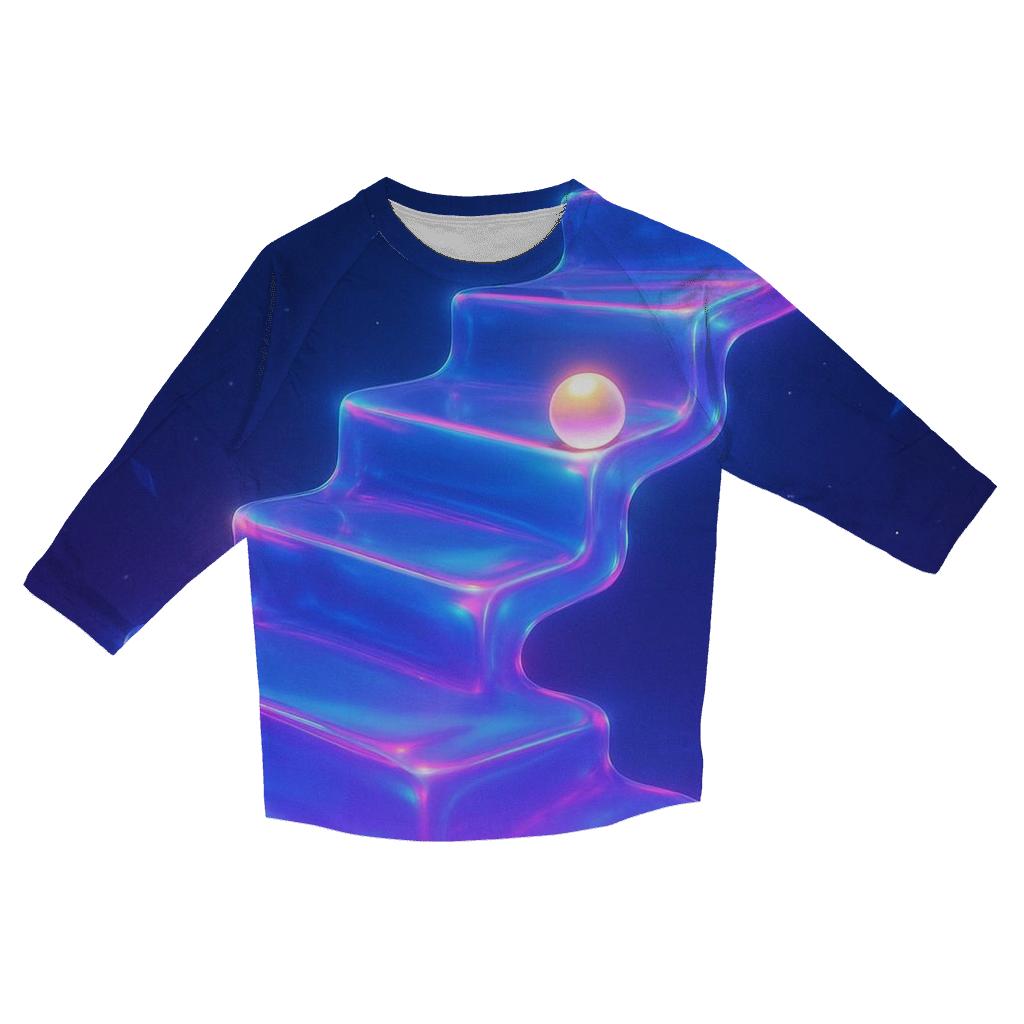 Midnight Jelly Staircase designer 3/4 sleeve blouses