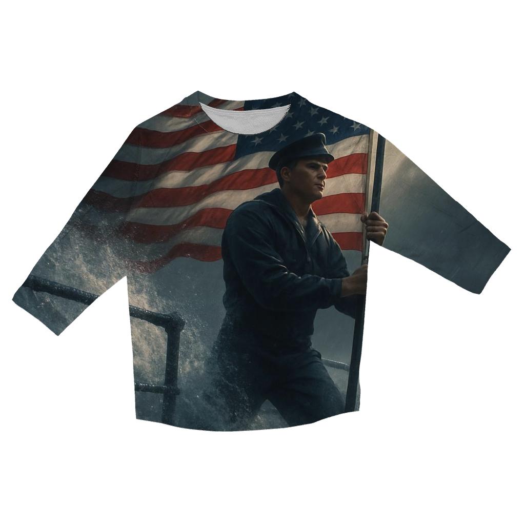 Shipwake Stars And Naval Flag Resolve stylish quarter sleeve tops