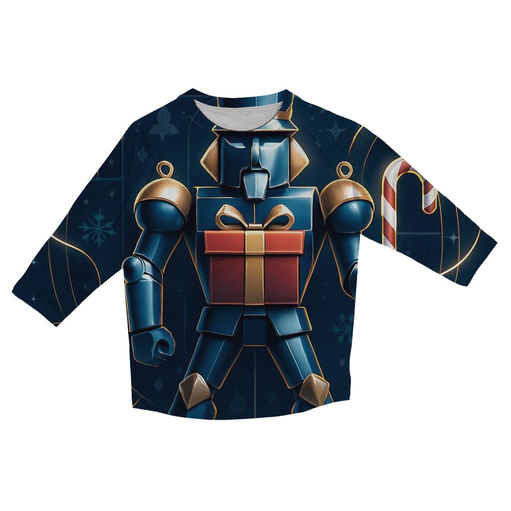 Nutcracker Robot Guarding Gift Vault casual three quarter sleeve shirts