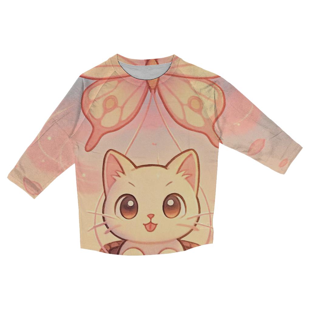 Cherry Blossom Kite Kitty fashion 3/4 sleeve shirts
