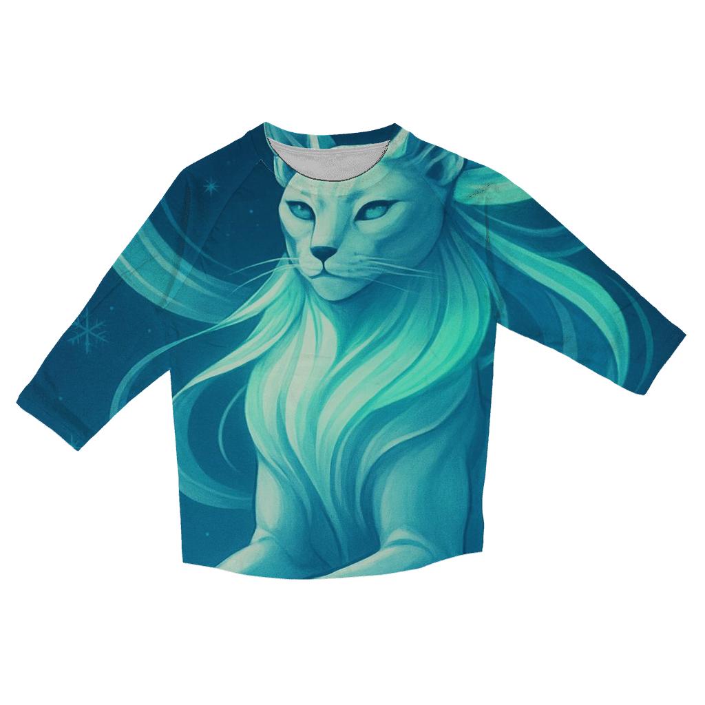 Frozen Aurora Sphinx Cat casual three quarter sleeve shirts