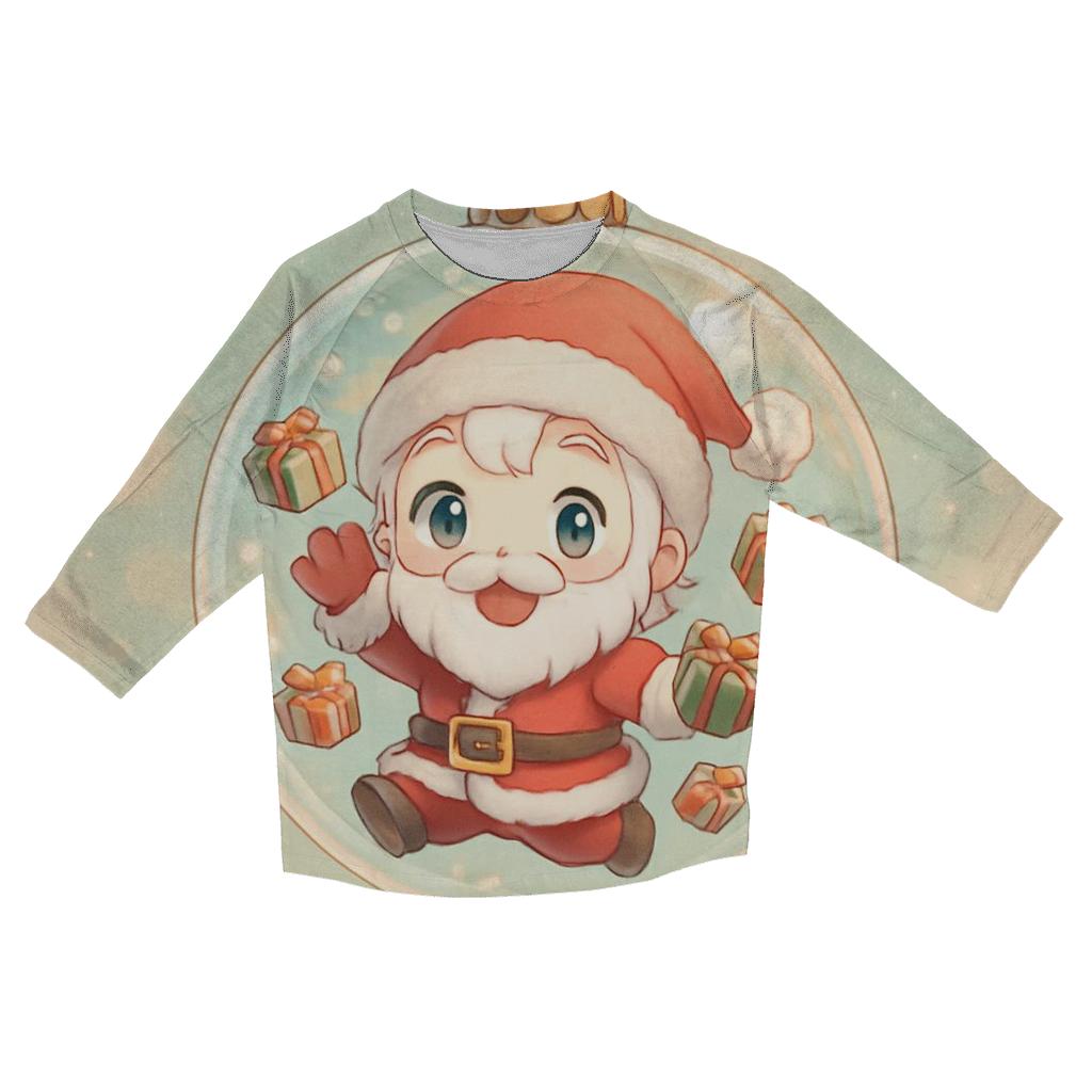 Chibi Santa In Ornament Bubble Float custom 3/4 sleeve shirts