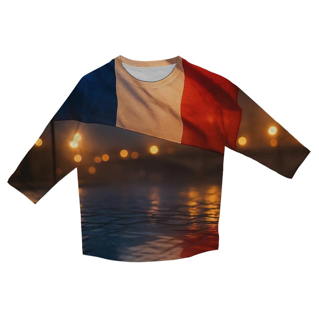 France City Rain Reflection Flag stylish quarter sleeve tops