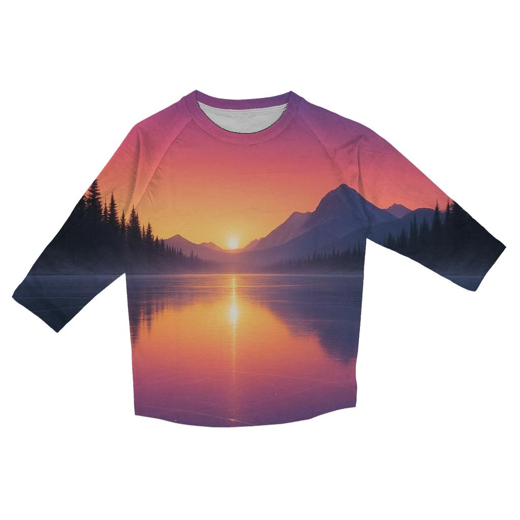 Frozen Lake Roseglow personalized 3/4 sleeve tees
