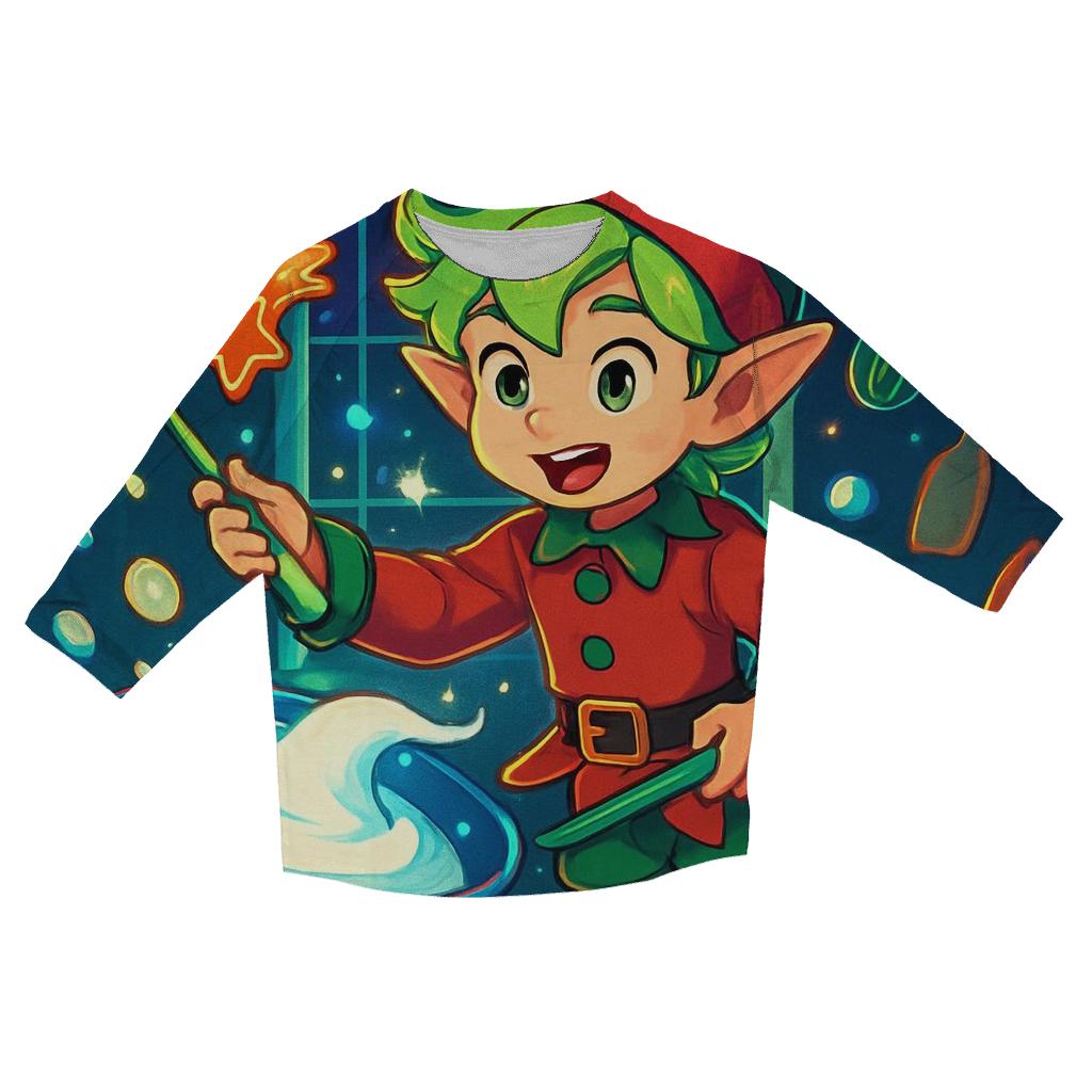 Elf Baking Comet Cookies In Zero Gravity cotton quarter sleeve shirts