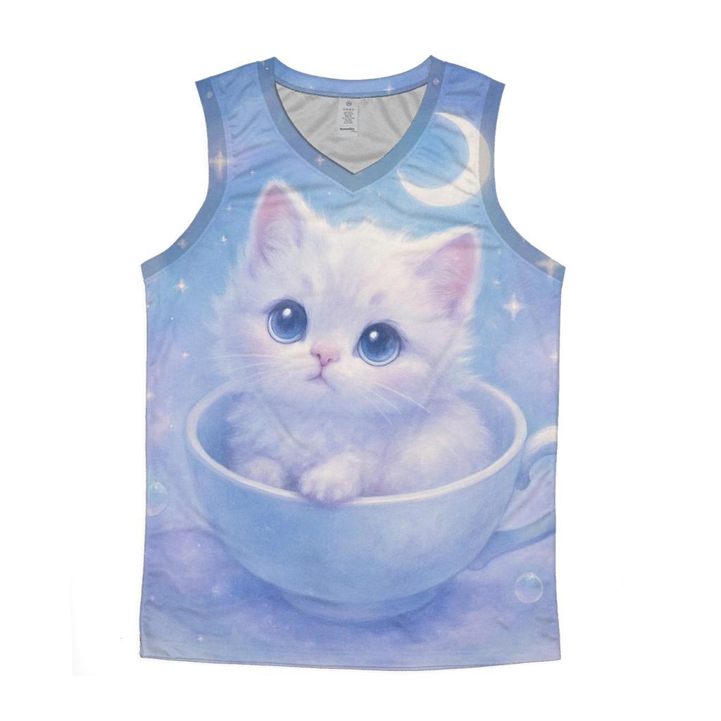 Moonlit Teacup Kitten Orbit custom tank tops
