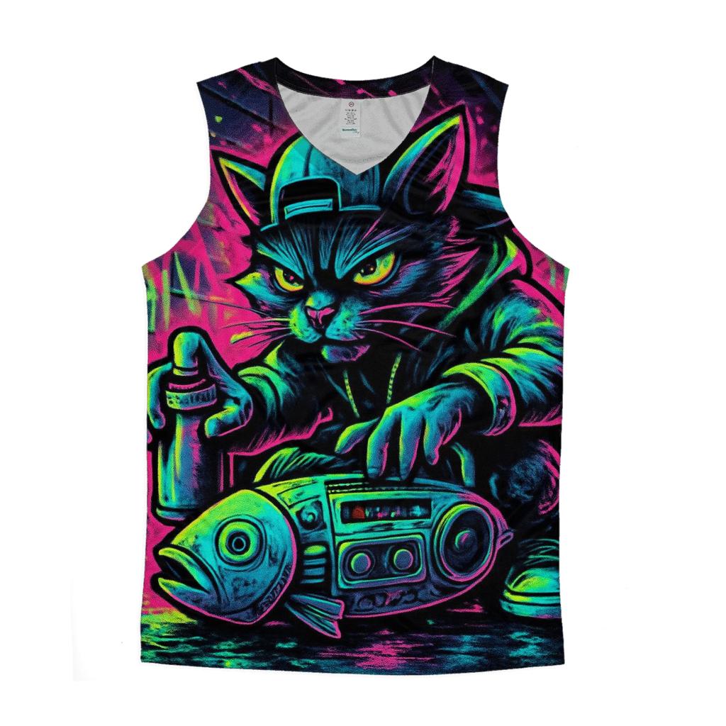Subway Graffiti Beatbox Cat stylish racerback tanks