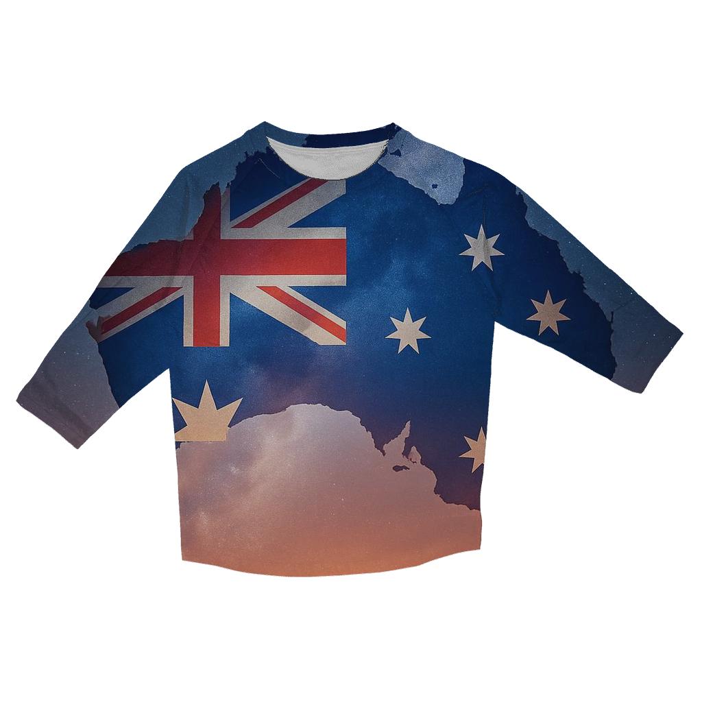 Australia Desert Sky Flag Map cotton quarter sleeve shirts